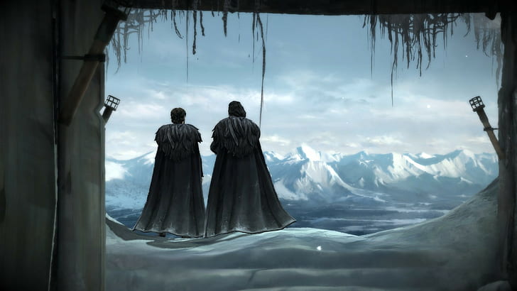 two men standing on alps digital wallpaper, Game of Thrones: A Telltale Games Series