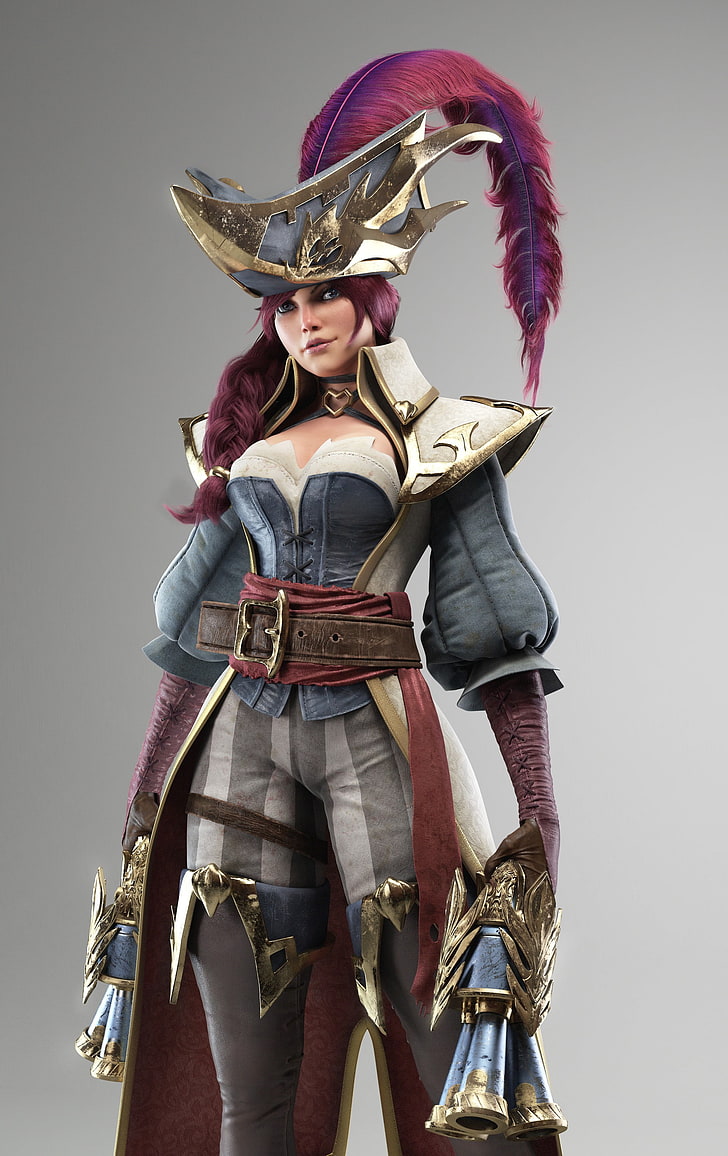 Miss Fortune cosplay costume, 2D, fan art, League of Legends, HD wallpaper