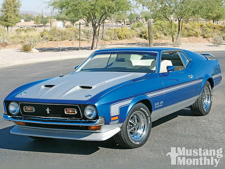 HD wallpaper: Ford, Ford Mustang Boss 351, Blue Car, Classic Car ...