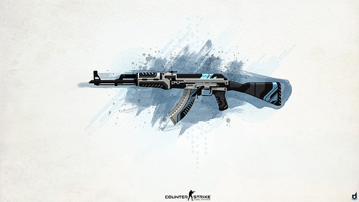 gray and black CSGO rifle, Counter-Strike: Global Offensive, assault rifle, HD wallpaper