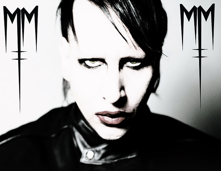 Marilyn Manson, portrait, headshot, one person, looking at camera