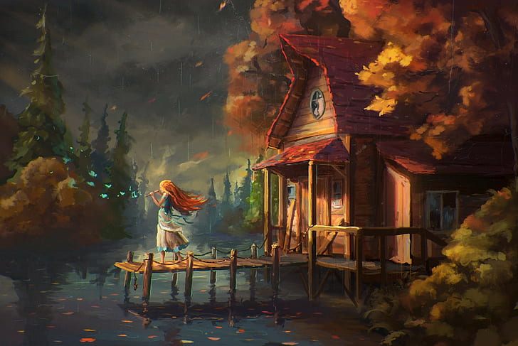 fairy tale, cabin, HD wallpaper