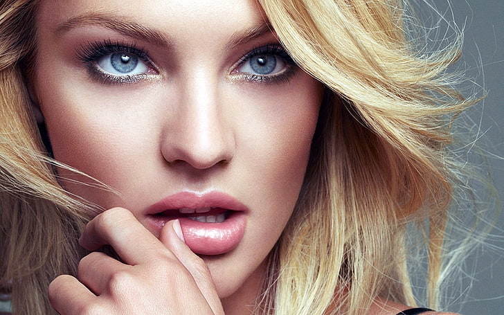 women, long hair, eyes, lips, Candice Swanepoel, model, young adult, HD wallpaper