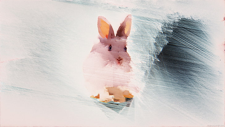 glitch art, abstract, mammal, one animal, rabbit - animal, pets