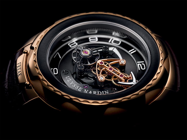 luxury watches, Ulysse Nardin, number, studio shot, technology, HD wallpaper