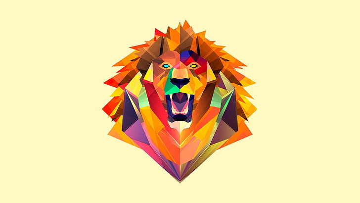 HD wallpaper: multicolored male lion illustration, Minimalism, Leo, vector  | Wallpaper Flare