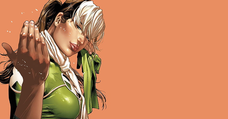 comics xmen rogue, copy space, women, young adult, one person