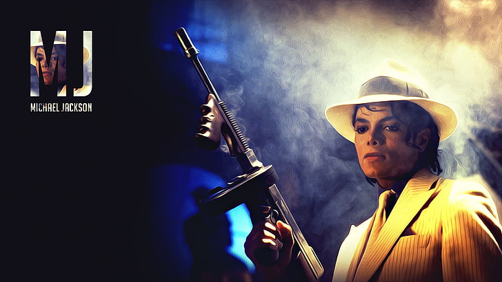 Michael Jackson, pop music, tommy gun, musical instrument, performance, HD wallpaper