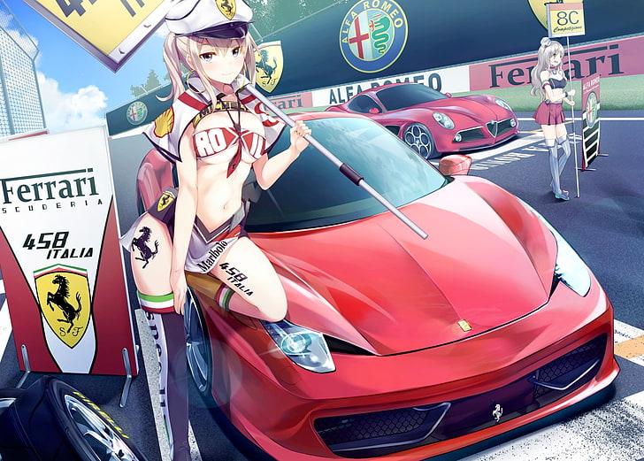 HD wallpaper: kancolle, graf zeppelin, blonde, sports, car racing, Anime |  Wallpaper Flare