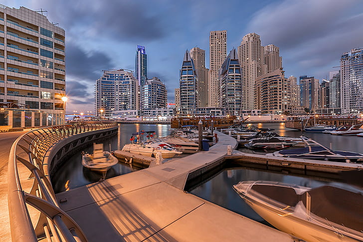 Dubai Marina, assorted yacht, best, hd, HD wallpaper