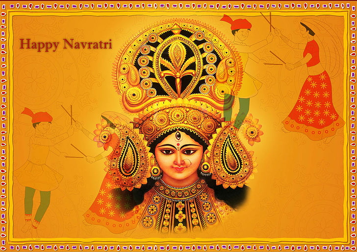 HD wallpaper: Festivals Durga Puja, Happy Navrati poster, Festivals /  Holidays | Wallpaper Flare