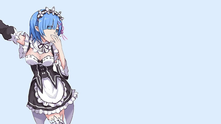 blue haired female anime character, Re:Zero Kara Hajimeru Isekai Seikatsu