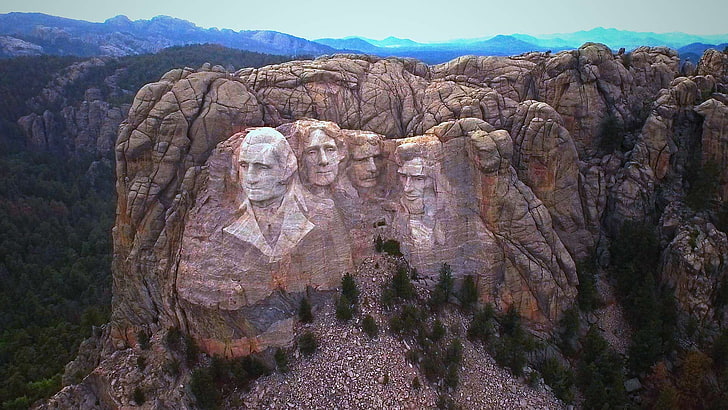 Mount Rushmore, South Dakota, USA, presidents, mountain, rock, HD wallpaper