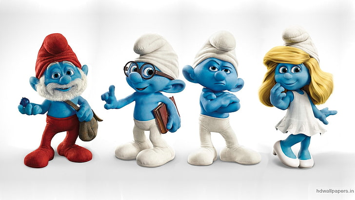 smurfs, The Smurfs, human representation, art and craft, white background, HD wallpaper