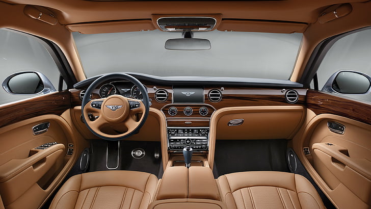 brown and black Bently interior, Bentley Mulsanne, Geneva Auto Show 2016