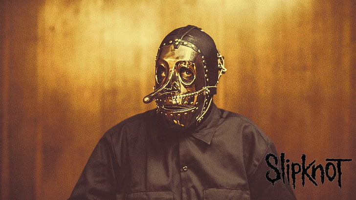Slipknot wallpaper, Chris Fehn, mask, portrait, disguise, one person, HD wallpaper