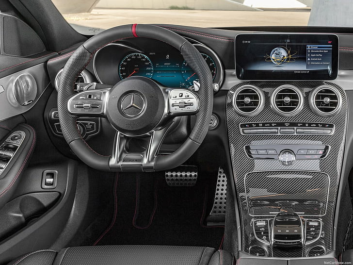 2019 Mercedes-Benz C43 AMG 4Matic, car, vehicle interior, car interior, HD wallpaper