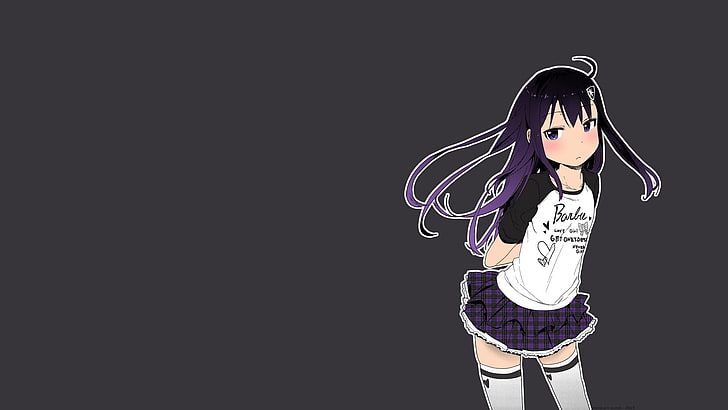 Arekusa Mahone, anime girls, short skirt, long hair, dark hair, HD wallpaper