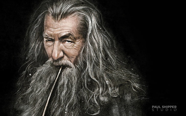 The Hobbit Gandalf digital wallpaper, The Lord of the Rings, one person