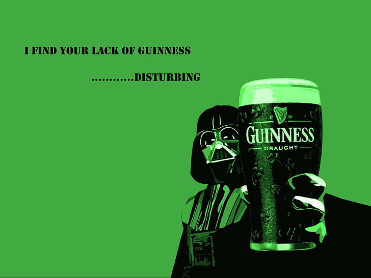 Star Wars, Beer, Darth Vader, Guinness, Quote, St. Patrick's Day, HD wallpaper
