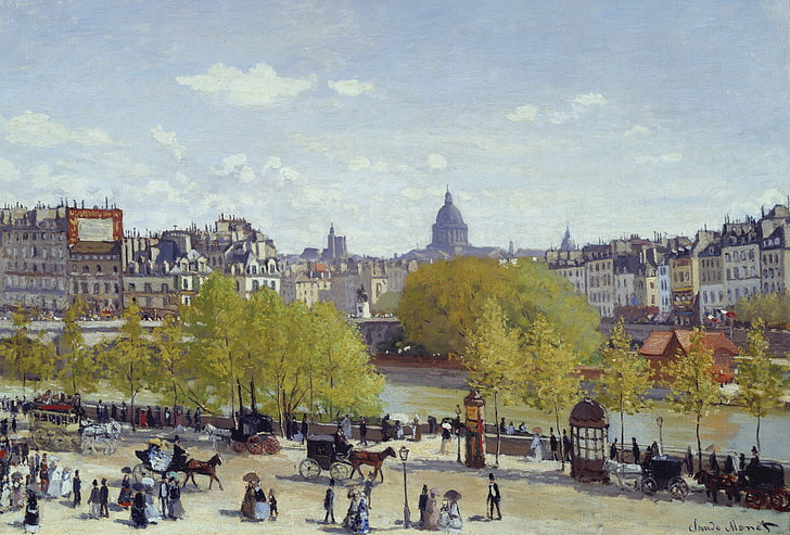 Paris, picture, the urban landscape, Claude Monet, Quay Of The Louvre