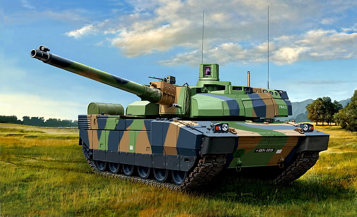 green and brown battle tank, art, artist, armor, polygon, guns, HD wallpaper