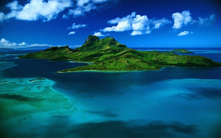 Mauritius Island, gree island, water, sea, scenery, background, HD wallpaper