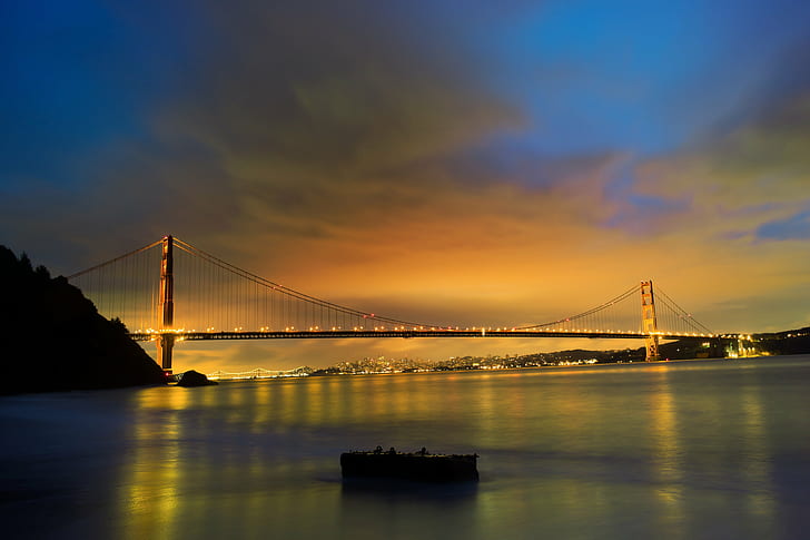 golden gate bridge during sunset, Soul, from the Heart, sunset  California, HD wallpaper
