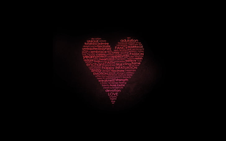 forever, heart, love, words, HD wallpaper
