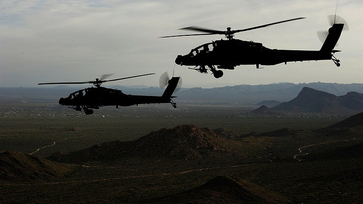 Boeing AH-64 Apache, helicopters, military aircraft, vehicle