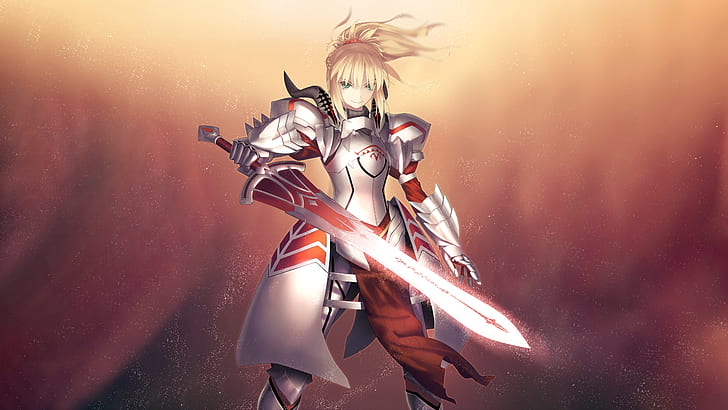 Fate Series, Fate/Apocrypha, Mordred (Fate/Apocrypha), Saber (Fate Series), HD wallpaper