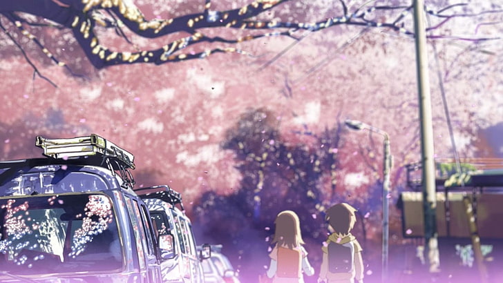5 Centimeters Per Second, anime, tree, focus on foreground, HD wallpaper