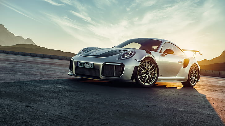 Porsche 911 GT2 RS, car, silver cars, vehicle, HD wallpaper