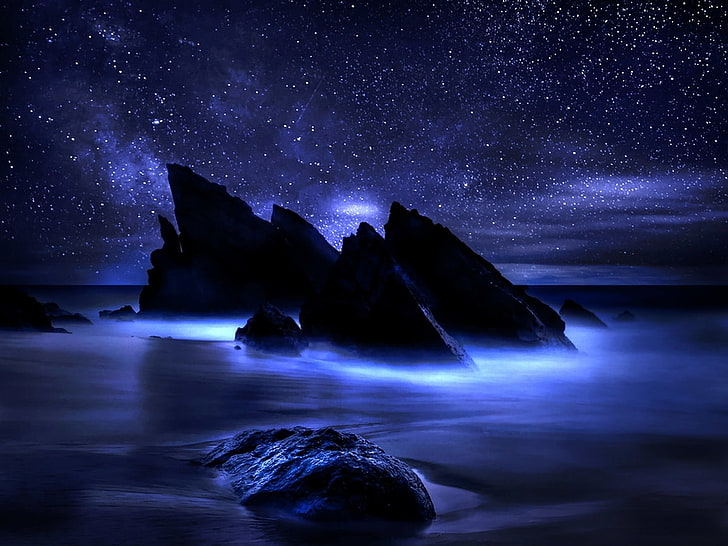 HD wallpaper: Beautiful Midnight Dark Night Oceanscape Abstract Photography  HD Art | Wallpaper Flare