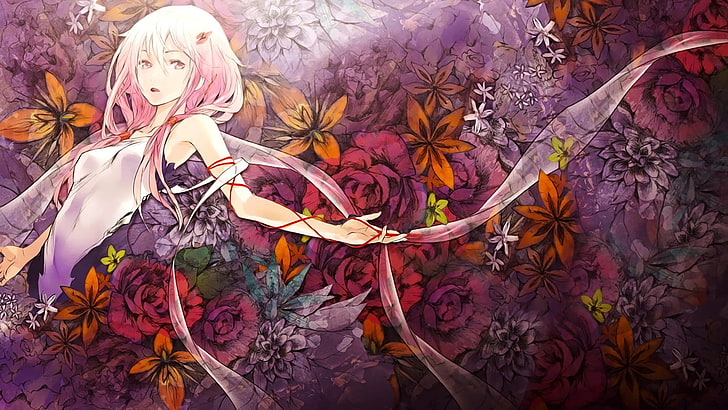 female anime character wallpaper, Guilty Crown, Yuzuriha Inori