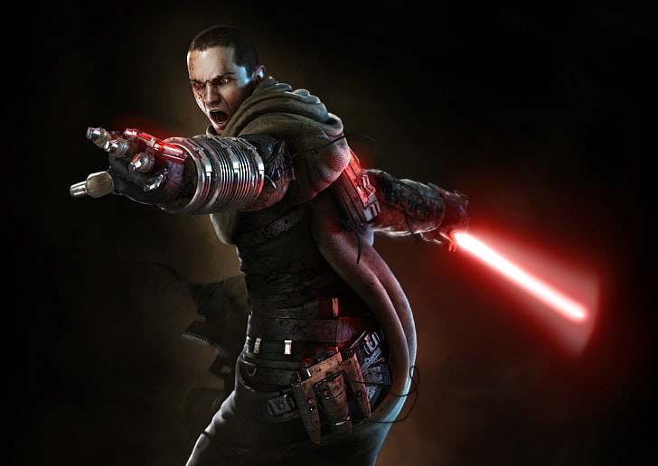 man wearing red and gray armor wallpaper, Star Wars, SW The Force Unleashed, HD wallpaper
