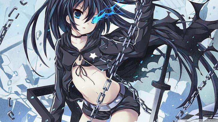 1920x1080 px anime Anime Girls Black Rock Shooter blue eyes sword Abstract Fantasy HD Art