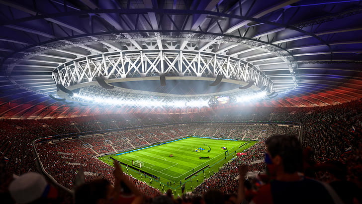 football, stadium, 2018, The World Cup, FIFA 18, HD wallpaper