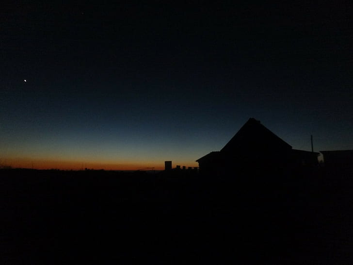 night, sky, dusk, silhouette, horizon, HD wallpaper