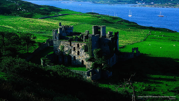 Clifden Castle, Connemara, County Galway, Ireland, Architecture, HD wallpaper