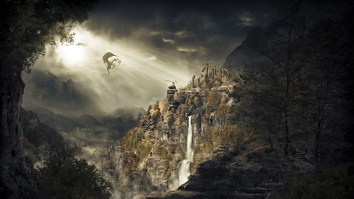 black dragon game wallpaper, The Elder Scrolls V: Skyrim, video games, HD wallpaper