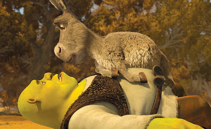 Shrek and Donkey, Cartoons, shrek forever after, shrek the final chapter, HD wallpaper