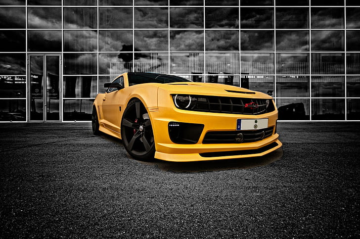 chevrolet camaro Bumblebee Transformer, yellow chevrolet camaro, HD wallpaper