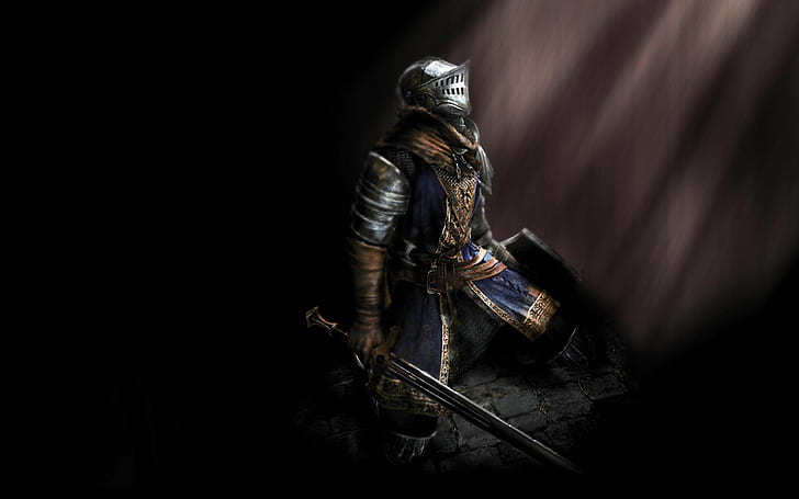 Black Medieval Knight HD, paladin illustration, fantasy, HD wallpaper