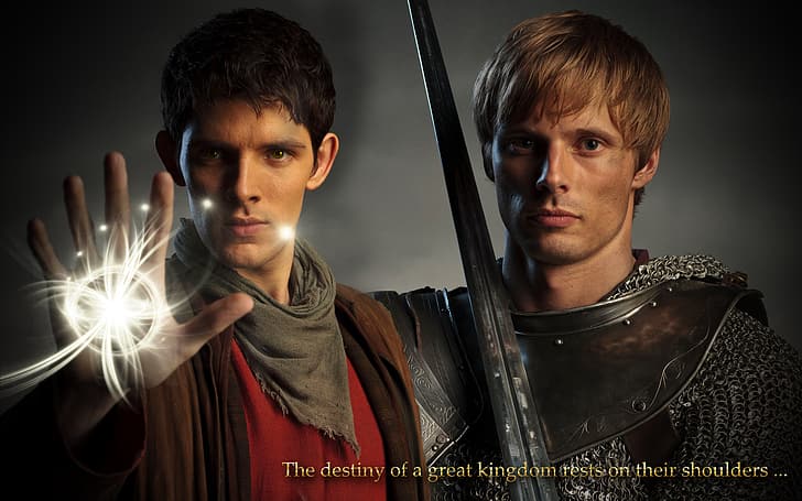 Merlin (TV Series), Colin Morgan, magic, sword, Excalibur, Arthur Pendragon, HD wallpaper