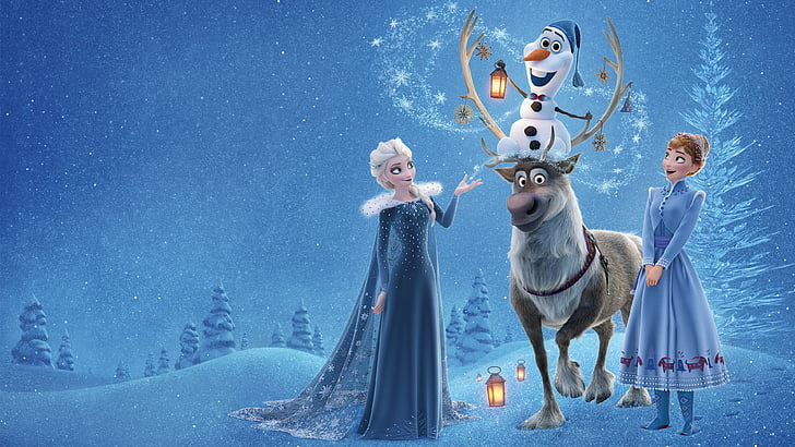 Disney Frozen Elsa, Anna, and Olaf graphics, Olaf's Frozen Adventure, HD wallpaper