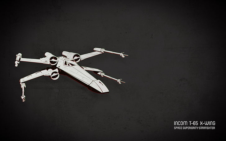 Star Wars X-Wing Fighter illustration, minimalism, spaceship