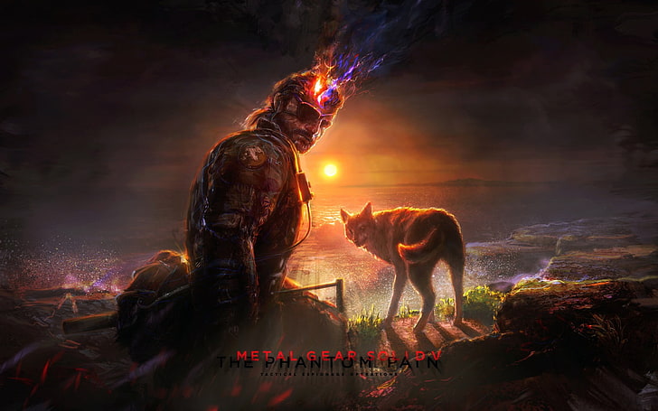 Metal Gear Solid V poster, the phantom pain, art, fire - Natural Phenomenon, HD wallpaper