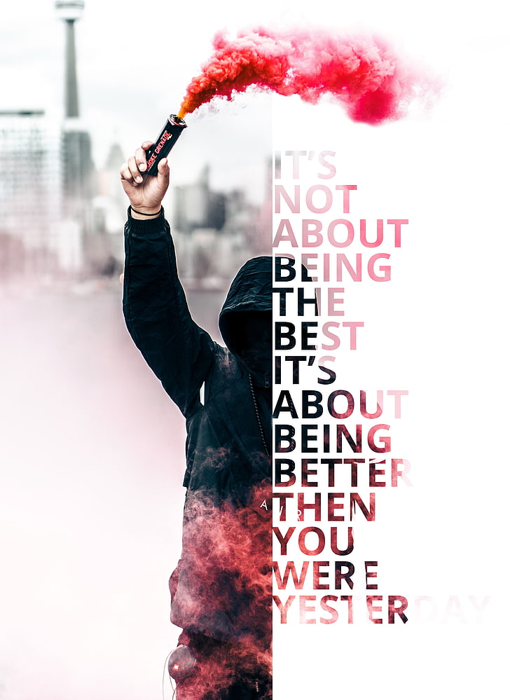 protestors, typography, quote, Photoshop, spelling, colored smoke, HD wallpaper
