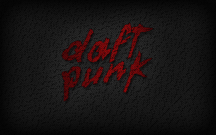 Daft Punk Red HD, daft punk text, music, HD wallpaper